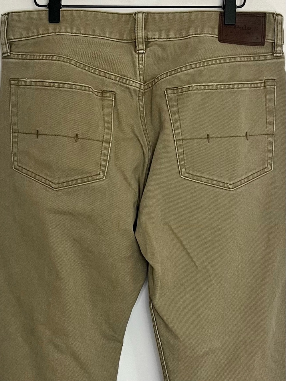 Polo Ralph Lauren 650 Straight Olive Khaki 5-Pocket Pants Men’s 34x32 Cotton - Picture 8 of 11